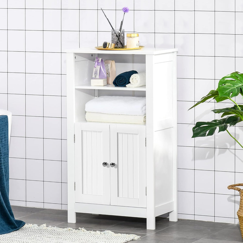 Mobile da Bagno Armadietto da Terra Autoportante Armadio con 2 Ante 50x30x92.5cm