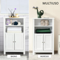 Mobile da Bagno Armadietto da Terra Autoportante Armadio con 2 Ante 50x30x92.5cm
