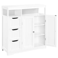 Mobile da Bagno Armadietto da Terra 3 Cassetti e 2 Ante Armadio 80.5x30x86.5cm