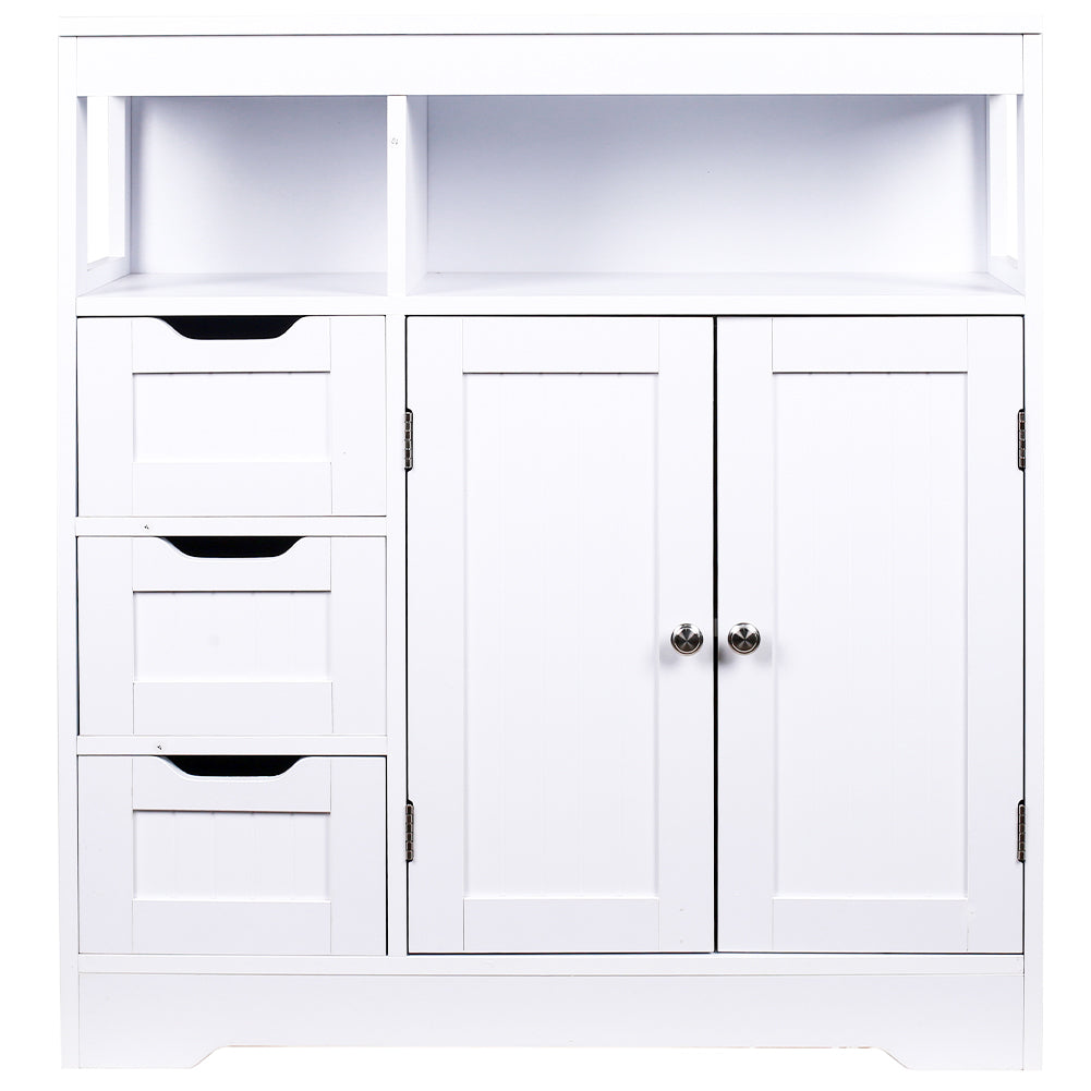 Mobile da Bagno Armadietto da Terra 3 Cassetti e 2 Ante Armadio 80.5x30x86.5cm