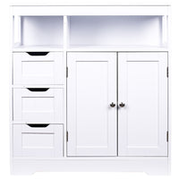 Mobile da Bagno Armadietto da Terra 3 Cassetti e 2 Ante Armadio 80.5x30x86.5cm