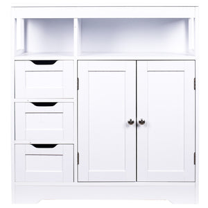 Mobile da Bagno Armadietto da Terra 3 Cassetti e 2 Ante Armadio 80.5x30x86.5cm