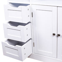 Mobile da Bagno Armadietto da Terra 3 Cassetti e 2 Ante Armadio 80.5x30x86.5cm