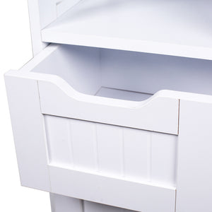 Mobile da Bagno Armadietto da Terra 3 Cassetti e 2 Ante Armadio 80.5x30x86.5cm