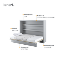 Lenart Bed concept letto a scomparsa cm211x168x157H Bianco opaco