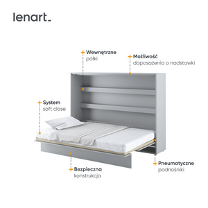 Lenart Bed concept letto a scomparsa cm211x168x157H Bianco opaco