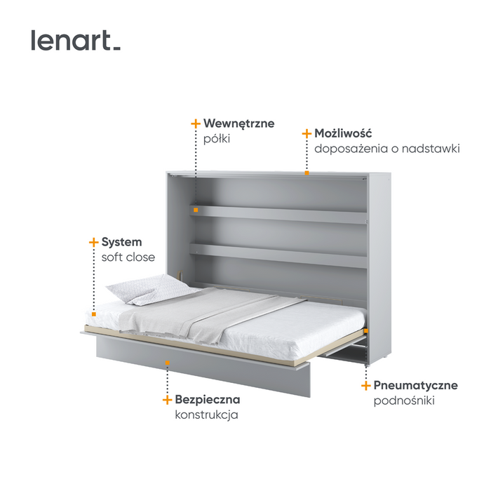Lenart Bed concept letto a scomparsa cm211x168x157H Bianco opaco