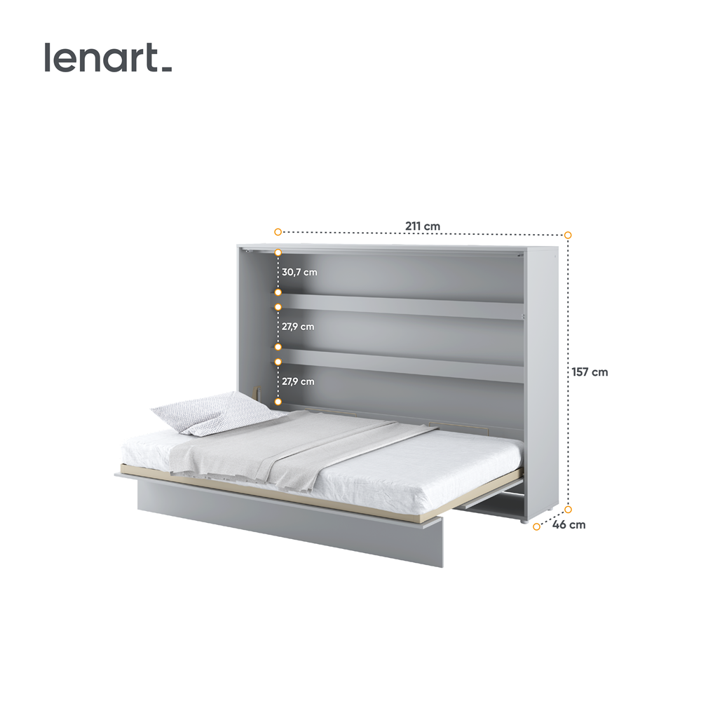 Lenart Bed concept letto a scomparsa cm211x168x157H Bianco opaco