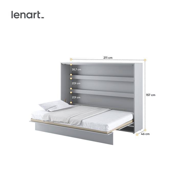 Lenart Bed concept letto a scomparsa cm211x168x157H Bianco opaco