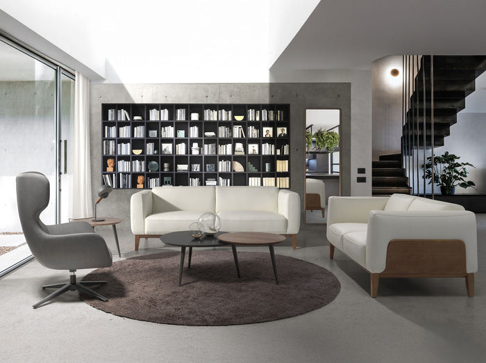 Divano a 2 posti in pelle bianca