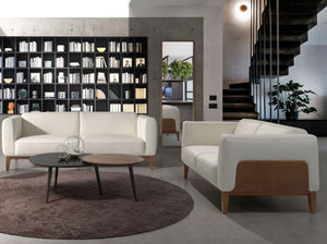 Divano a 2 posti in pelle bianca