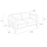 Divano a 2 posti in pelle bianca