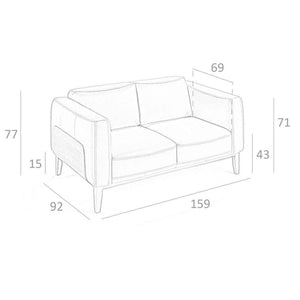 Divano a 2 posti in pelle bianca
