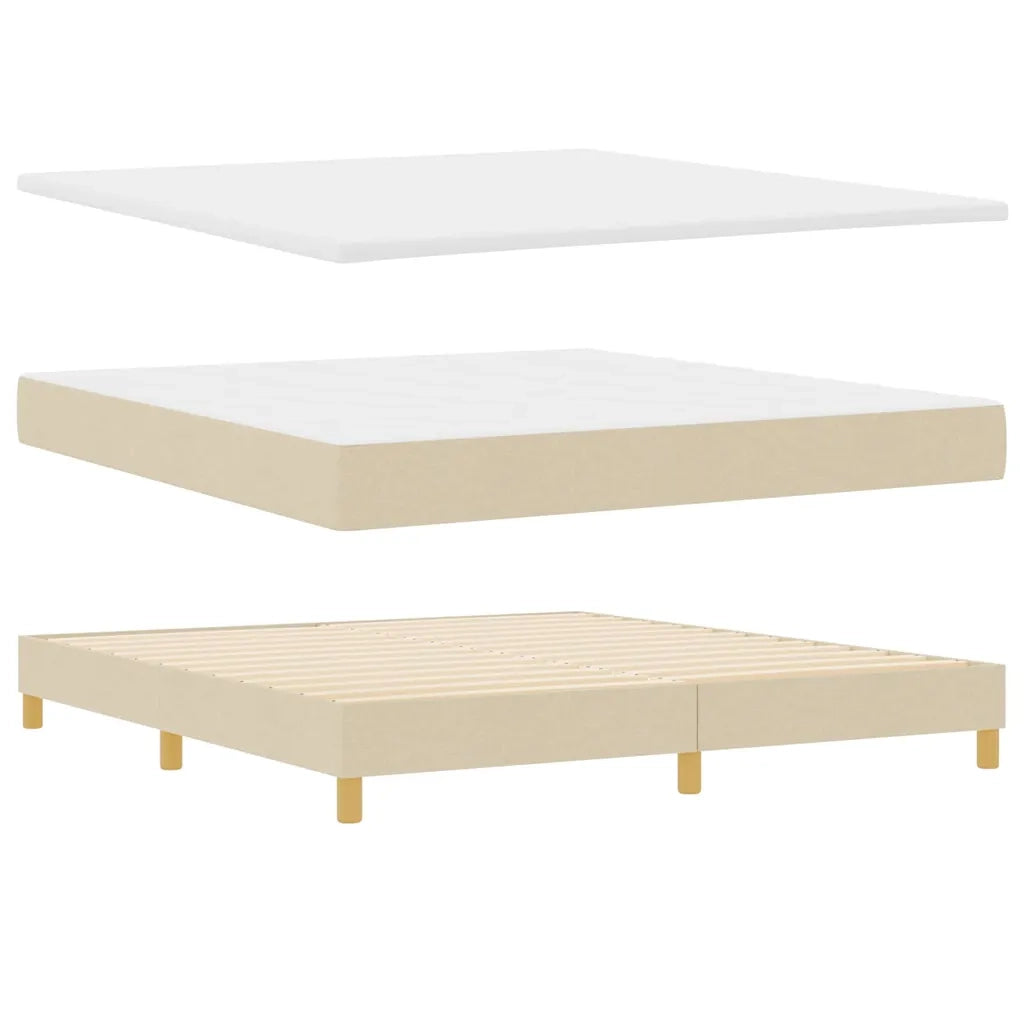 Letto a molle con testiera Crema 180 x 200 cm Tessuto 3340295