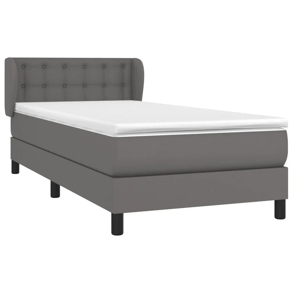 Giroletto a Molle con Materasso Grigio 90x190 cm in Similpelle