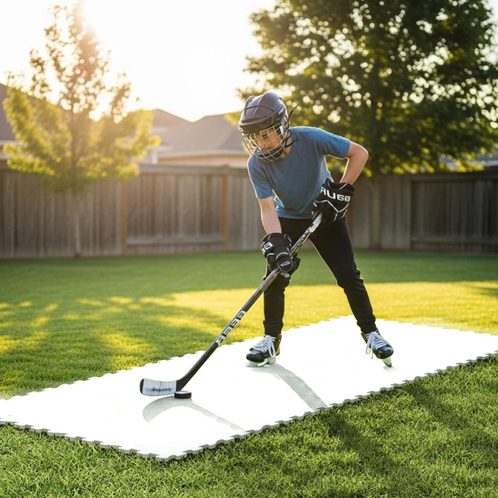 Tavola di ghiaccio artificiale per tiro da hockey pista di ghiaccio, Piastrelle per pavimenti da hockey per allenamento Bianco