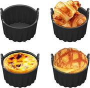 Quattro pezzi di cacciavite a soffietto in silicone per forno multifunzionale facile da pulire padella dessert cacciavite a soffietto piccola forno padella muffin utensili da cucina - nero