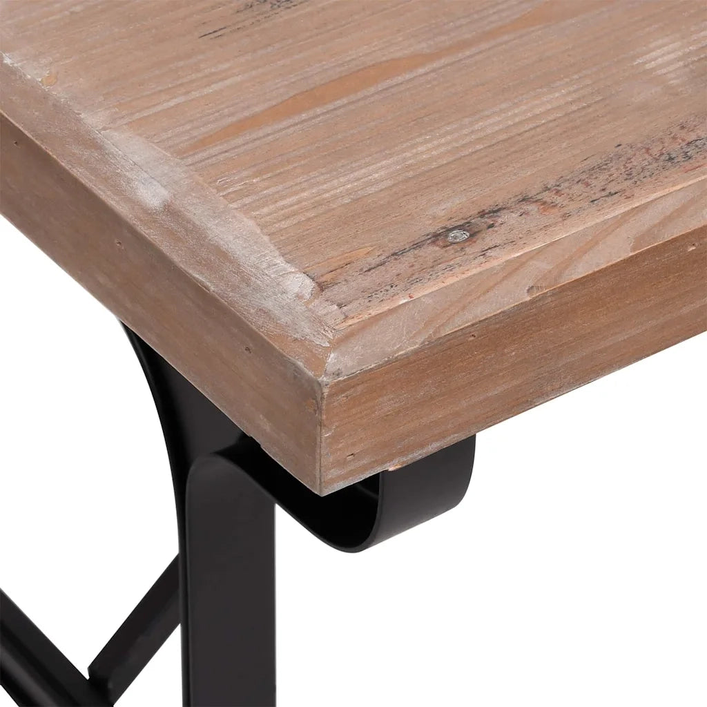 Tavolo da Pranzo | Tavolo da cucina 110x65x82cm in Legno Massello di Abete e Ferro