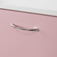 Scarpiera 4 Ante Ripiani Doppia Profondità con Maniglia Rosa e Bianco 63x24x150cm