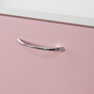 Scarpiera 4 Ante Ripiani Doppia Profondità con Maniglia Rosa e Bianco 63x24x150cm