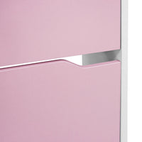 Scarpiera 4 Ante Ripiani Doppia Profondità Porta Scarpe Rosa e Bianco 63x24x150cm