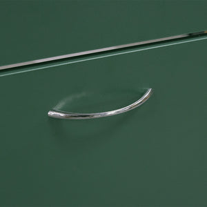 Scarpiera 4 Ante Ripiani Doppia Profondità con Maniglia Quercia+Verde 63x24x150