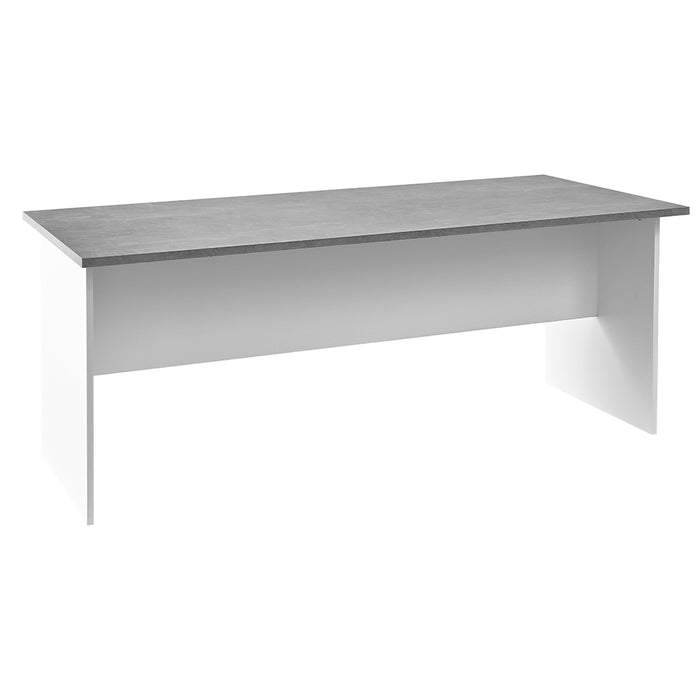 Scrivania per Computer da Ufficio Cemento e Bianco Postazione Lavoro Studio PC