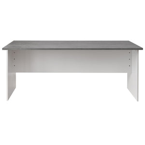 Scrivania per Computer da Ufficio Cemento e Bianco Postazione Lavoro Studio PC