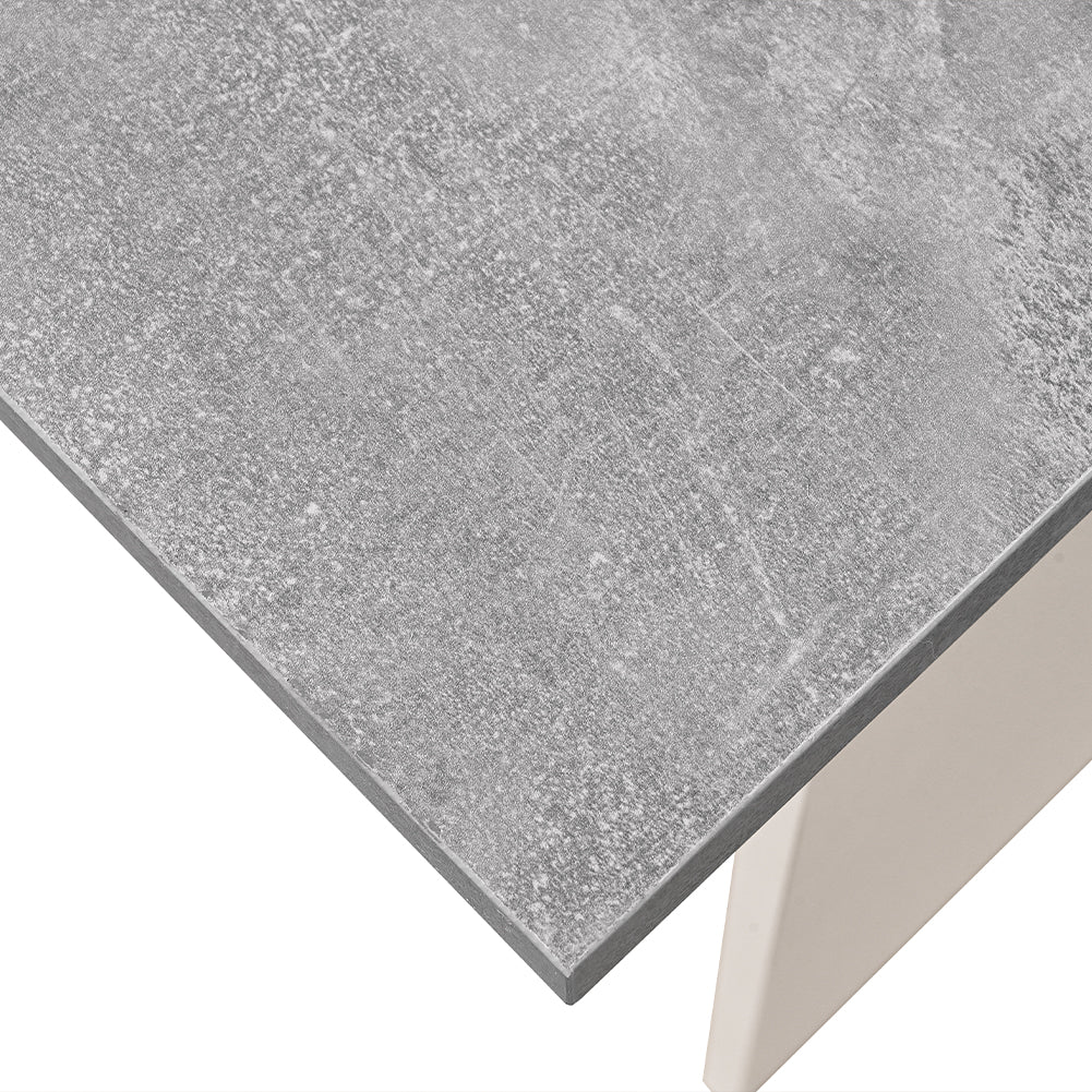 Scrivania per Computer da Ufficio Cemento e Bianco Postazione Lavoro Studio PC