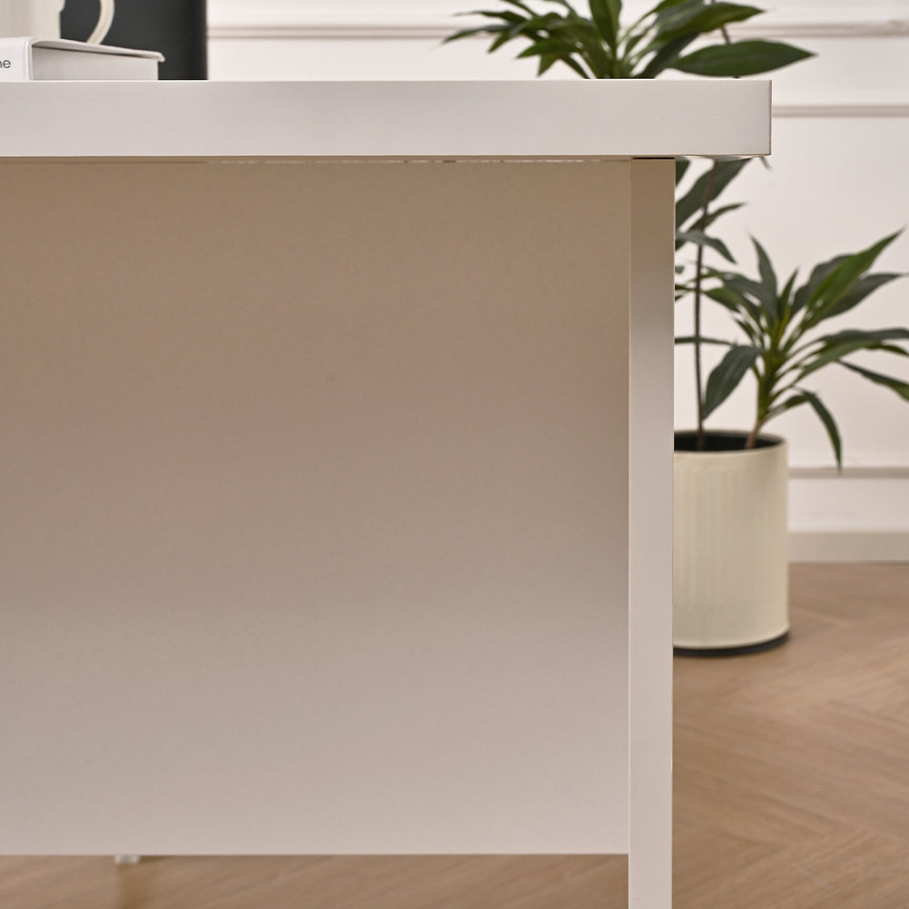 Scrivania per Computer da Ufficio Bianco Postazione Lavoro Studio PC 180x80x74cm