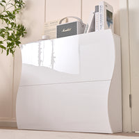 Scarpiera Ingresso in Legno Lucido ONDE 2 Ante Bianco Salvaspazio 101x26.5x81cm