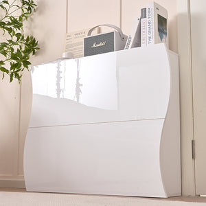 Scarpiera Ingresso in Legno Lucido ONDE 2 Ante Bianco Salvaspazio 101x26.5x81cm