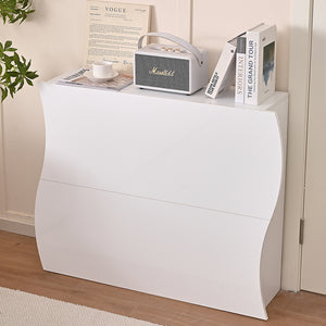 Scarpiera Ingresso in Legno Lucido ONDE 2 Ante Bianco Salvaspazio 101x26.5x81cm