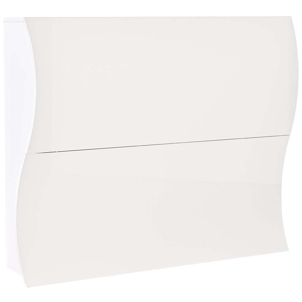 Scarpiera Ingresso in Legno Lucido ONDE 2 Ante Bianco Salvaspazio 101x26.5x81cm