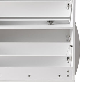 Scarpiera Ingresso in Legno Lucido ONDE 2 Ante Bianco Salvaspazio 101x26.5x81cm