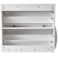 Scarpiera Ingresso in Legno Lucido ONDE 2 Ante Bianco Salvaspazio 101x26.5x81cm