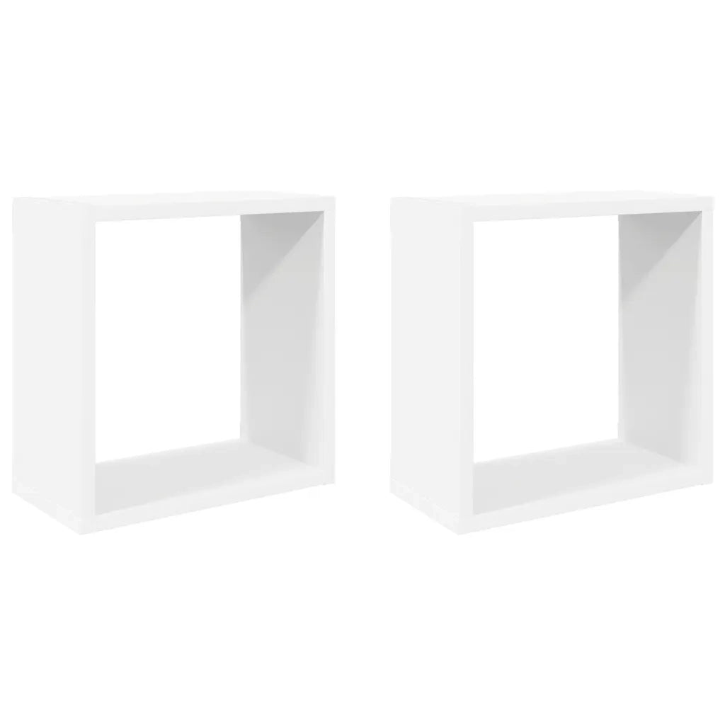 2 pz Mensole Parete | Mensola sospesa a Cubo Bianche 30x15x30cm
