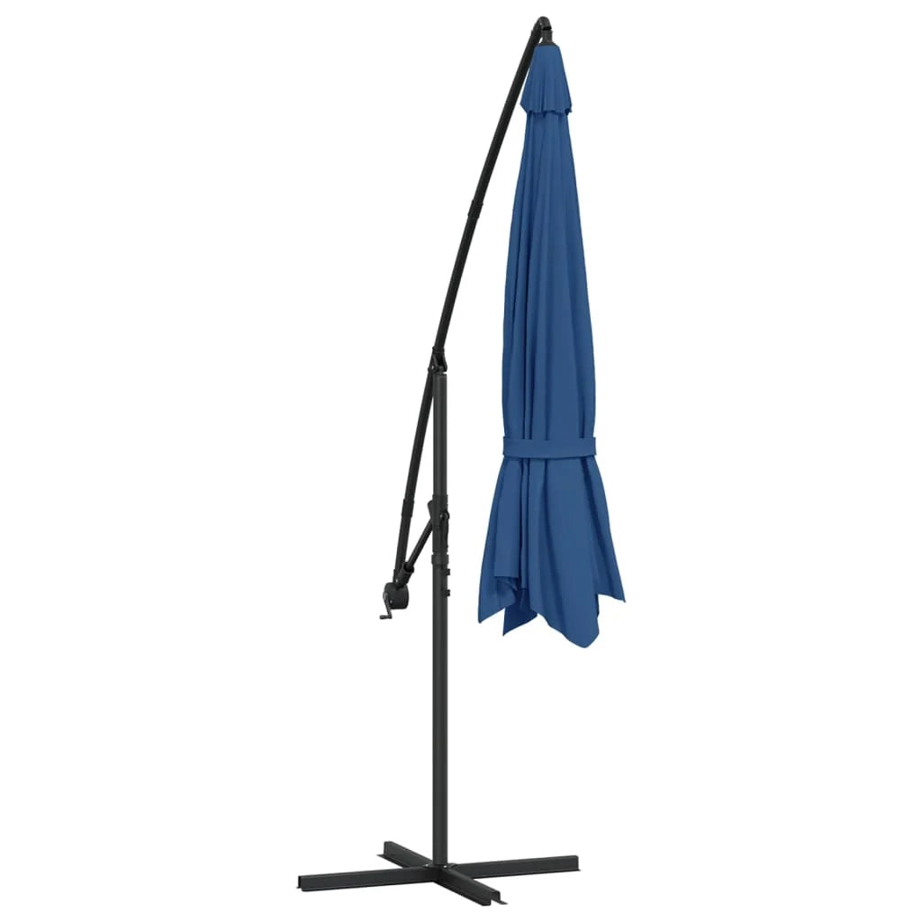 Ombrellone a braccio con palo in alluminio blu da 350 cm 02_0008481
