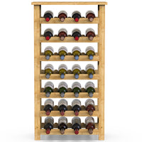 Cantinetta Portavino in Legno Bambù Naturale con 28 Scomparti Bar Portabottiglie