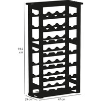 Cantinetta Portavino in Legno Bambù Noce con 28 Scomparti Bar Portabottiglie