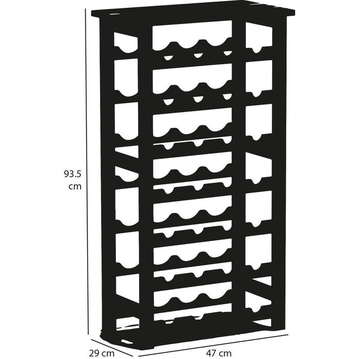 Cantinetta Portavino in Legno Bambù Noce con 28 Scomparti Bar Portabottiglie