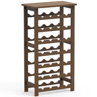 Cantinetta Portavino in Legno Bambù Noce con 28 Scomparti Bar Portabottiglie