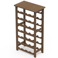 Cantinetta Portavino in Legno Bambù Noce con 28 Scomparti Bar Portabottiglie