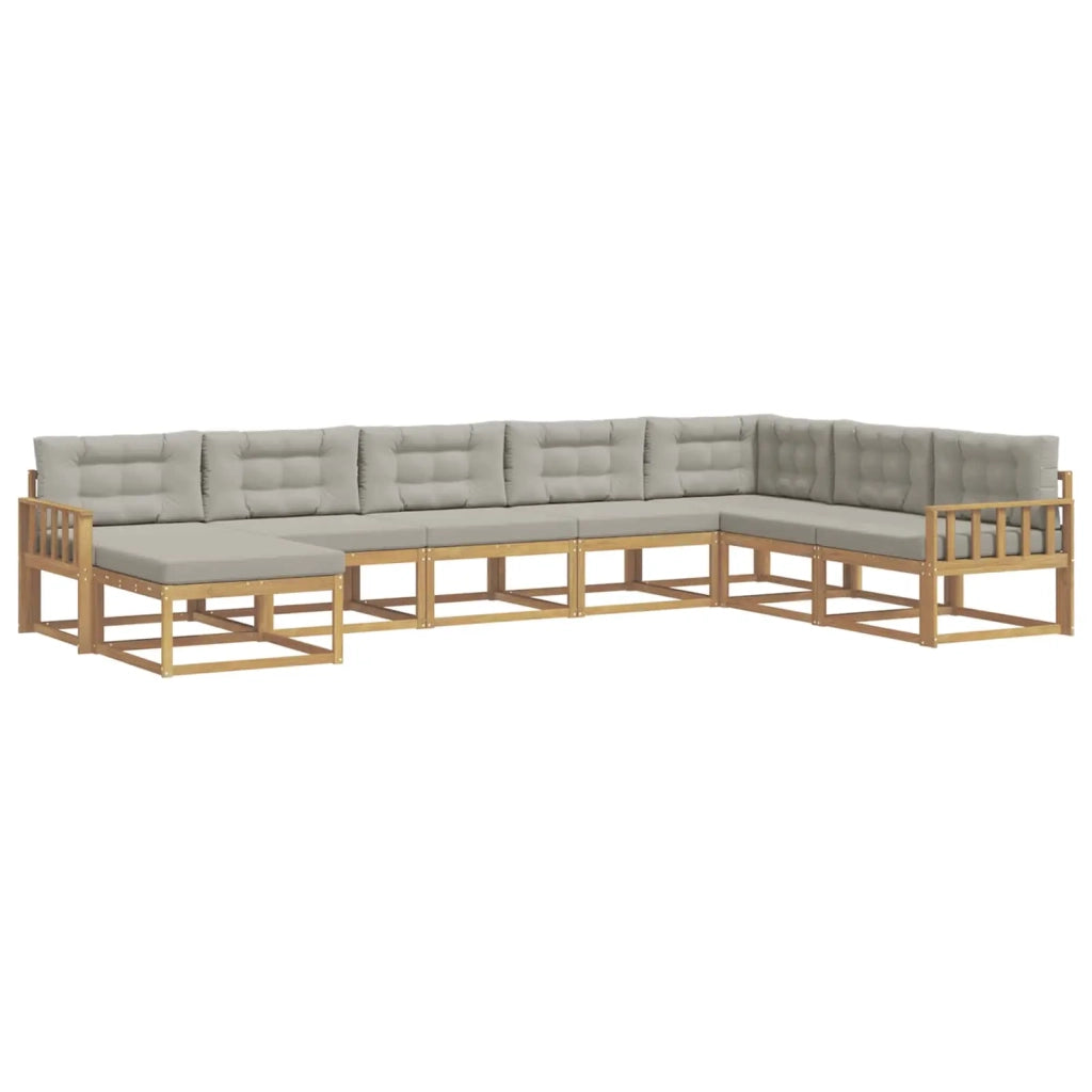 Set di divani da esterno 8 pz Bianco e Grigio Chiaro 3386860