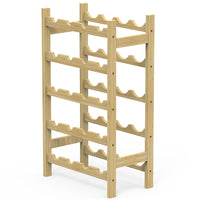 Cantinetta Portavino in Legno Bambù Naturale con 20 Scomparti Bar Portabottiglie