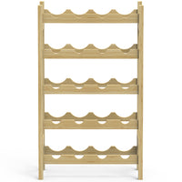 Cantinetta Portavino in Legno Bambù Naturale con 20 Scomparti Bar Portabottiglie