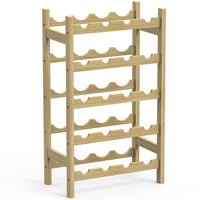 Cantinetta Portavino in Legno Bambù Naturale con 20 Scomparti Bar Portabottiglie