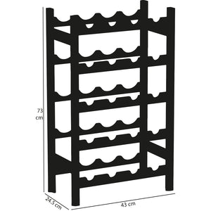 Cantinetta Portavino in Legno Bambù Noce con 20 Scomparti Bar Portabottiglie