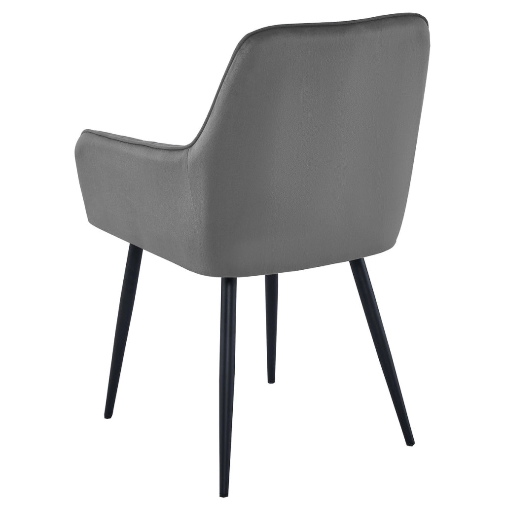Sedia Solden in velluto grigio scuro con gambe nere