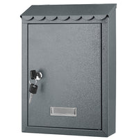 Cassetta Postale Parete in Acciaio Porta Lettere Posta Esterno con Chiave Grigio